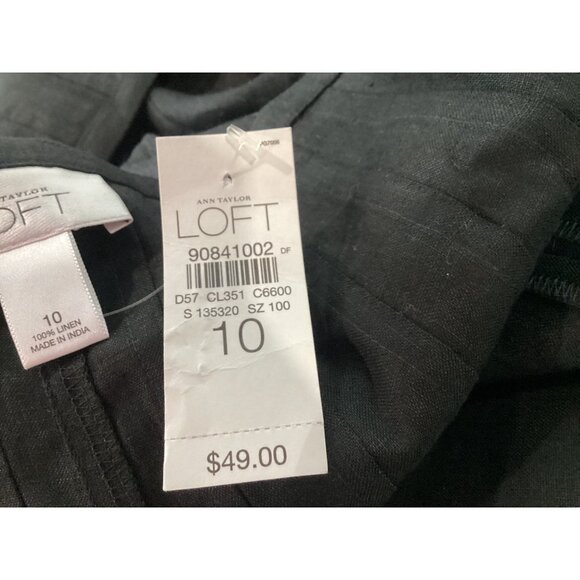 NWT Ann Taylor LOFT Pleated 100% Linen Black Skirt Size 10 - Picture 10 of 10